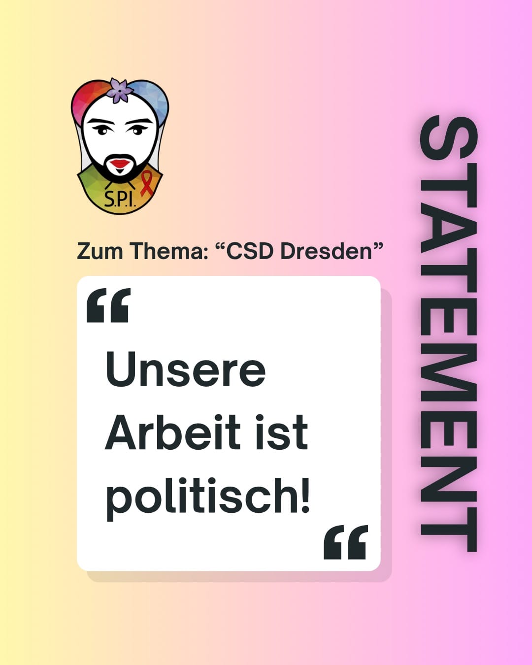 Statement zum CSD Dresden Straßenfest