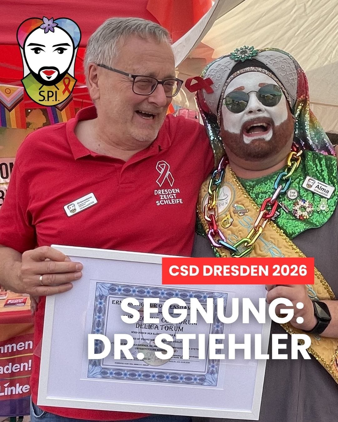 CSD Dresden 2026: Ernennung Dr. Stiehler zum Eherenmitglied
